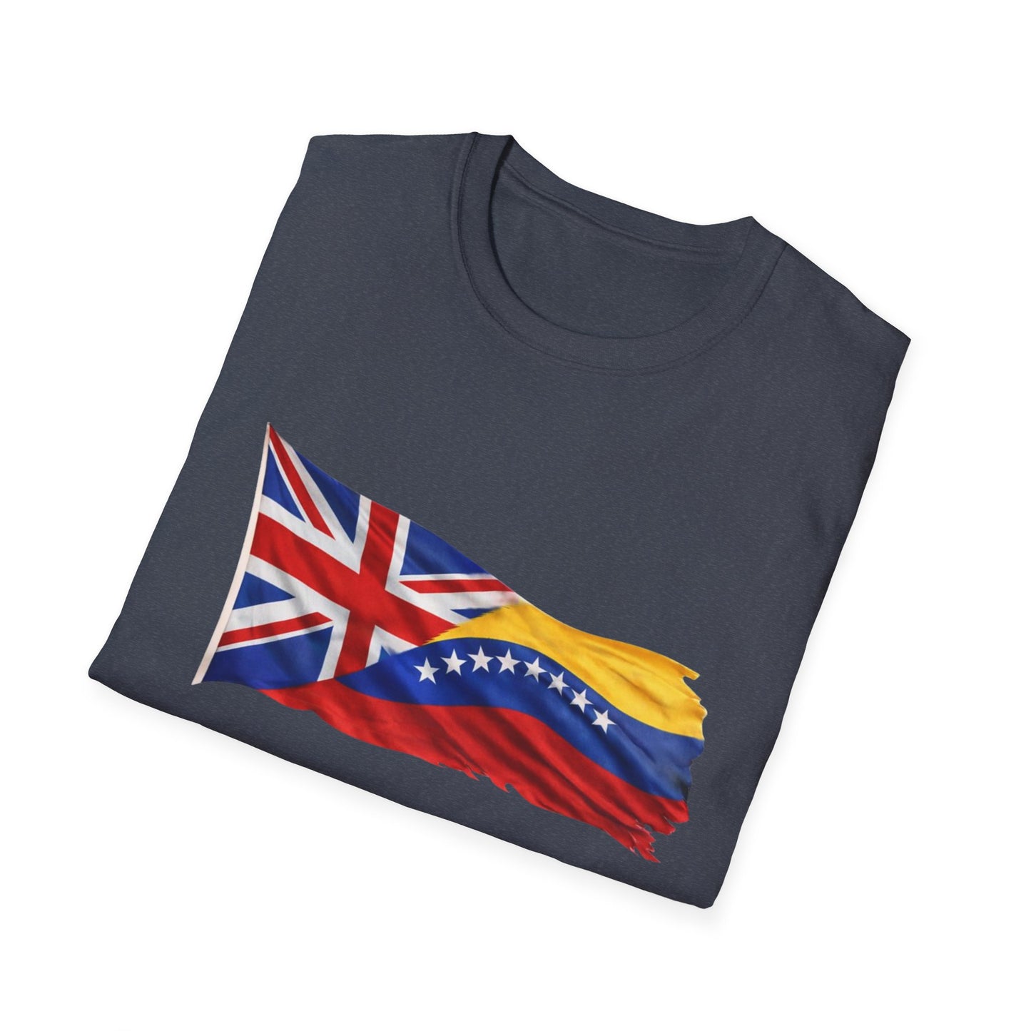 Venezuelan-British Flag T-Shirt — Dual Heritage Waving Flag Tee