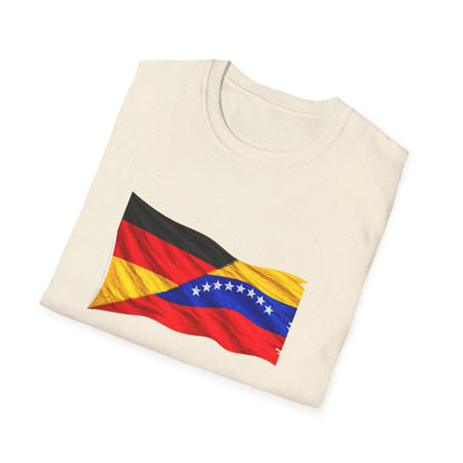 Venezuela Germany Flag Mashup T-Shirt | Waving Dual-Flag Design