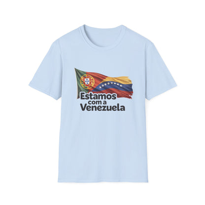 Portugal Estamos com a Venezuela T-Shirt | Portugal and Venezuela Flags, Solidarity Design