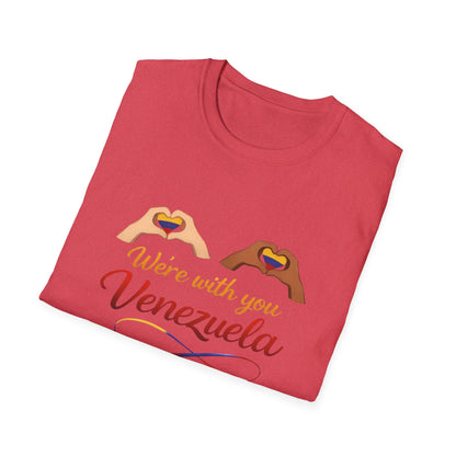 We're with you Venezuela T-Shirt | Heart Hands, Support, Venezuelan Colors