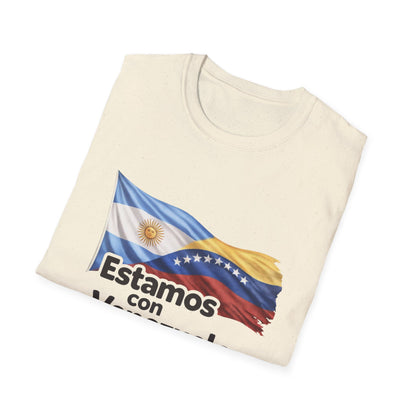Argentina Estamos con Venezuela T-Shirt | Argentina and Venezuela Flags, Solidarity Design