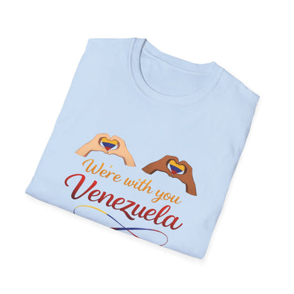 We're with you Venezuela T-Shirt | Heart Hands, Support, Venezuelan Colors