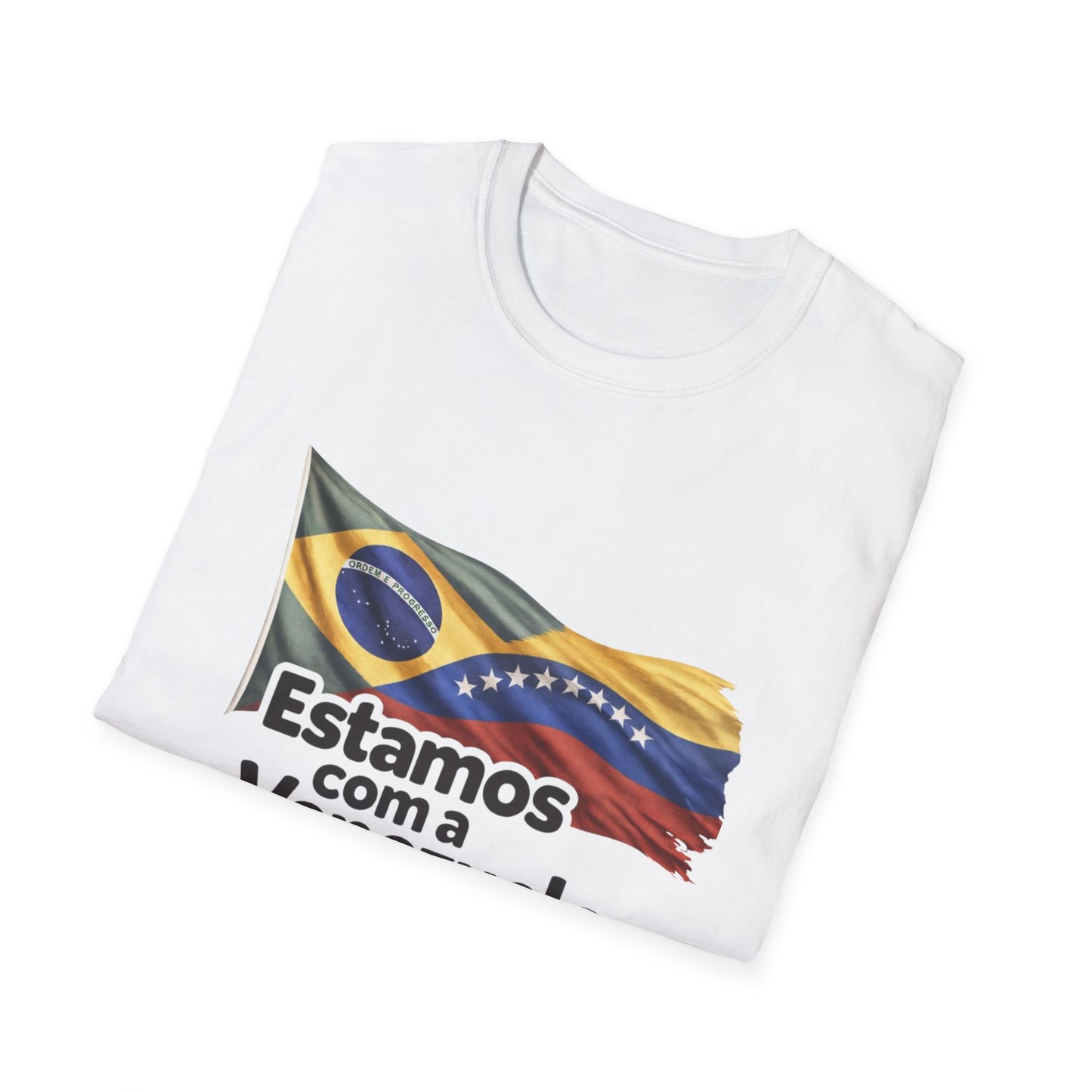 Brazil Estamos com a Venezuela T-Shirt | Waving Venezuela Flag Design