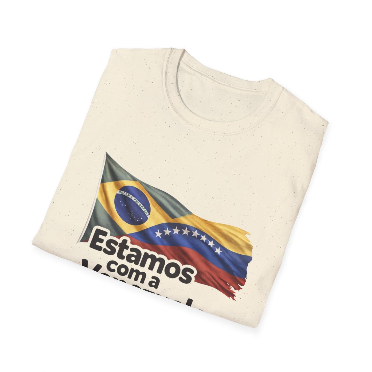 Brazil Estamos com a Venezuela T-Shirt | Waving Venezuela Flag Design