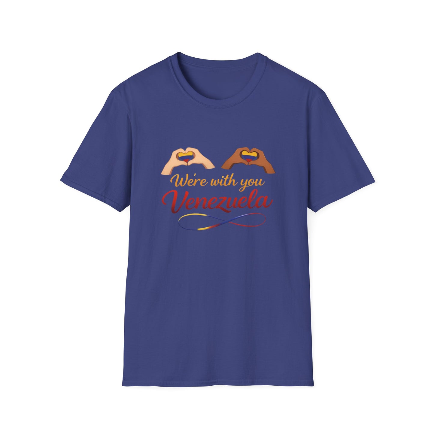 We're with you Venezuela T-Shirt | Heart Hands, Support, Venezuelan Colors