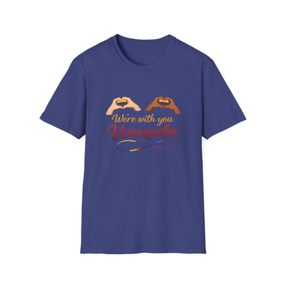 We're with you Venezuela T-Shirt | Heart Hands, Support, Venezuelan Colors