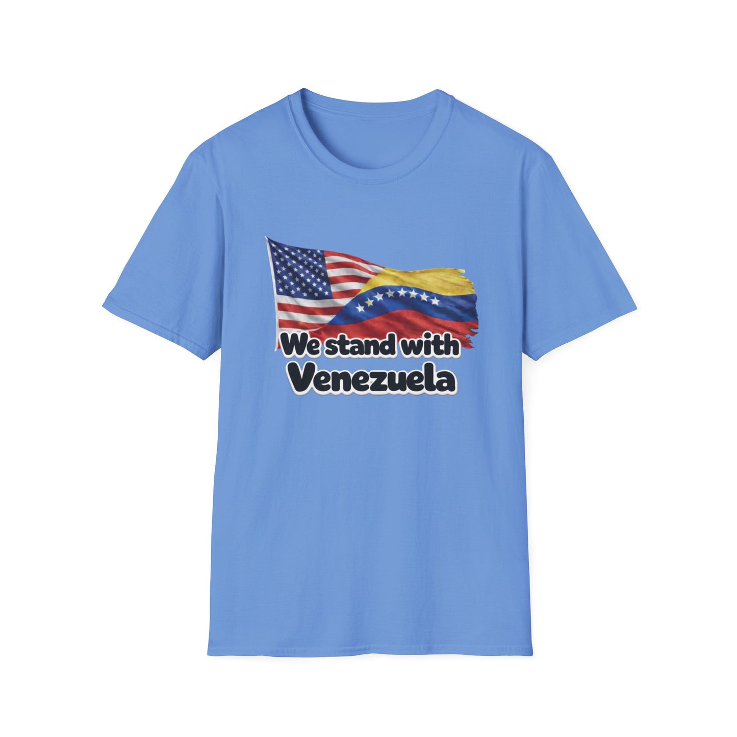 USA We Stand With Venezuela T-Shirt | US and Venezuela Flag Solidarity
