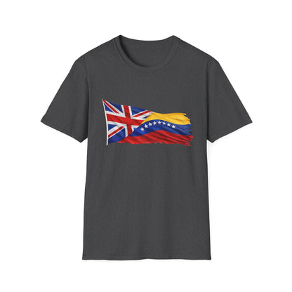 Venezuelan-British Flag T-Shirt — Dual Heritage Waving Flag Tee