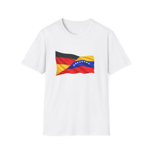 Venezuela Germany Flag Mashup T-Shirt | Waving Dual-Flag Design