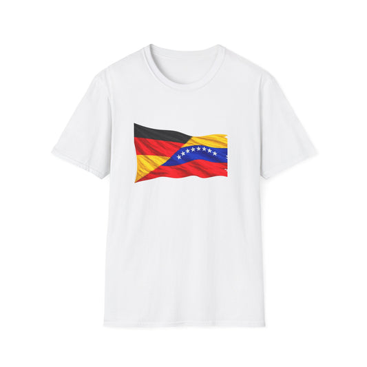 Venezuela Germany Flag Mashup T-Shirt | Waving Dual-Flag Design