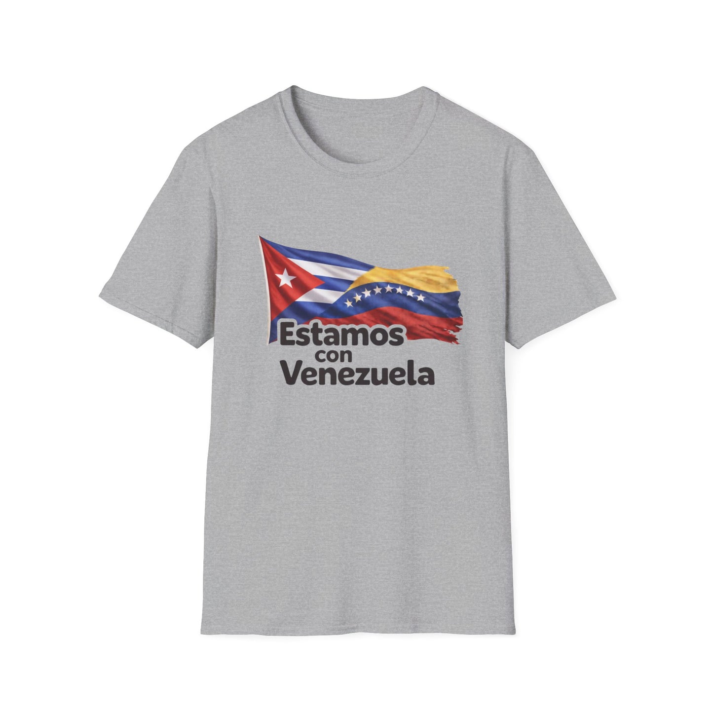 Cuba Estamos con Venezuela T-Shirt | Cuban and Venezuelan Flags, Solidarity Tee