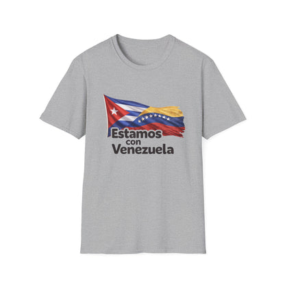 Cuba Estamos con Venezuela T-Shirt | Cuban and Venezuelan Flags, Solidarity Tee