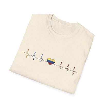 Venezuelan Flag Heartbeat Tee | Heart ECG Line with Venezuelan Flag Colors