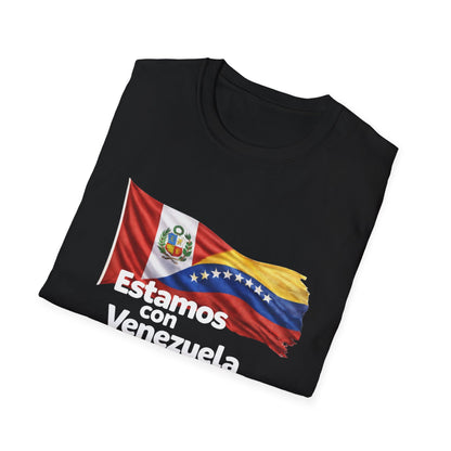 Peru Estamos con Venezuela T-Shirt | Venezuelan Flag Support, Spanish Text