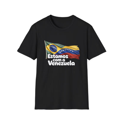 Brazil Estamos com a Venezuela T-Shirt | Waving Venezuela Flag Design