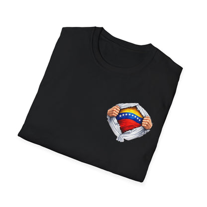Venezuelan Flag Heart Rip-Tear T-Shirt | Venezuela Chest Reveal