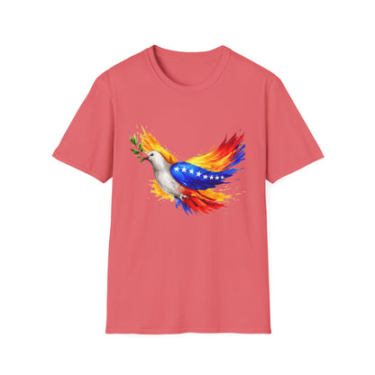 Patriotic Dove T-Shirt | Peace Dove with Olive Branch and Flag Wings