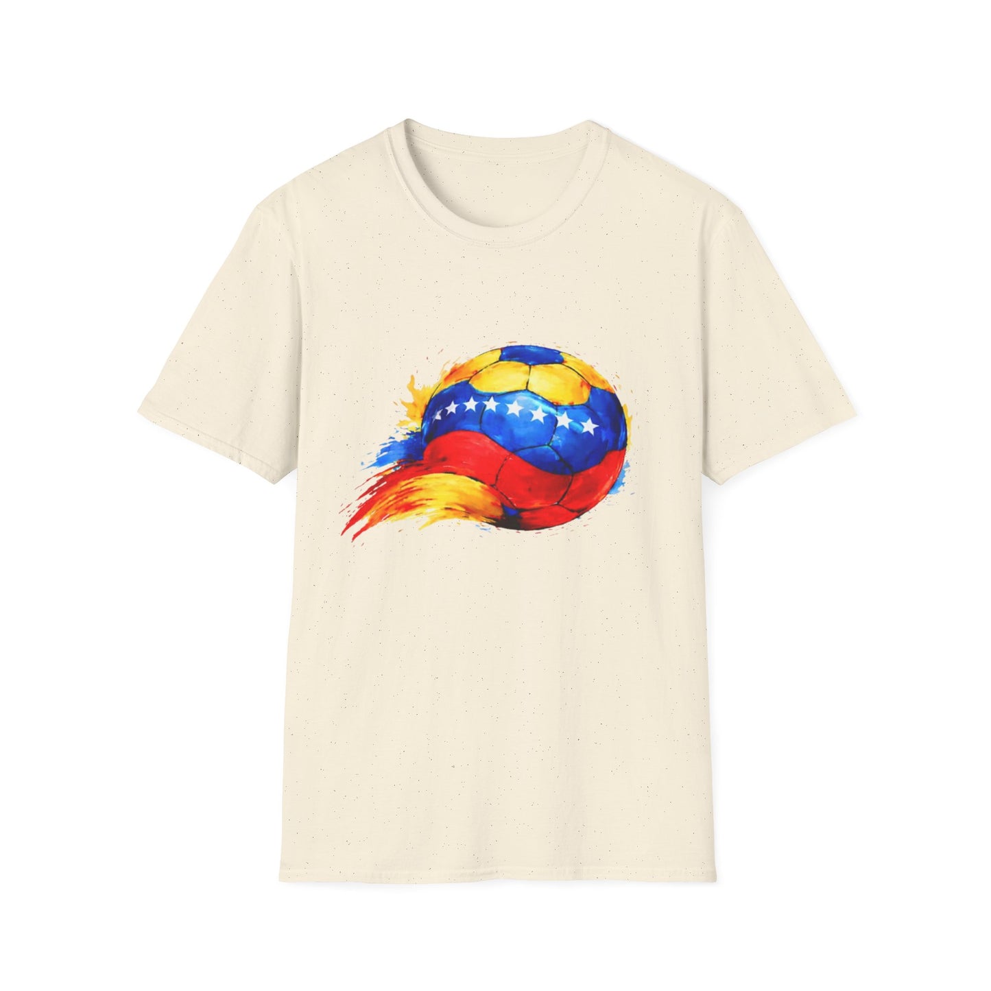 Venezuelan Flag Flaming Soccer Ball T-Shirt | Venezuela Football Tee