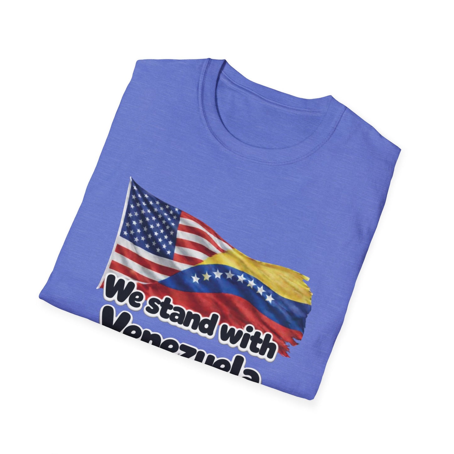 USA We Stand With Venezuela T-Shirt | US and Venezuela Flag Solidarity