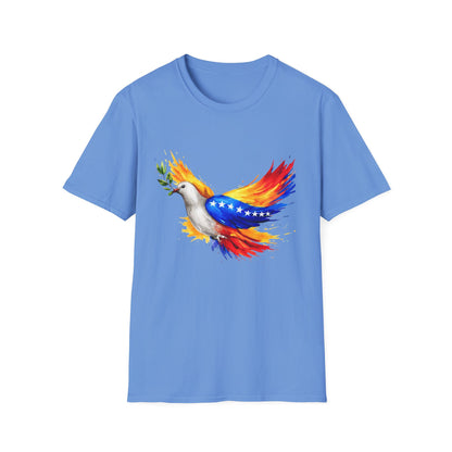 Patriotic Dove T-Shirt | Peace Dove with Olive Branch and Flag Wings