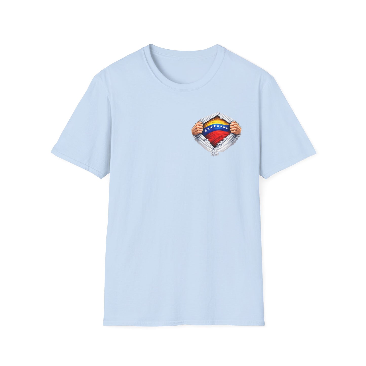 Venezuelan Flag Heart Rip-Tear T-Shirt | Venezuela Chest Reveal