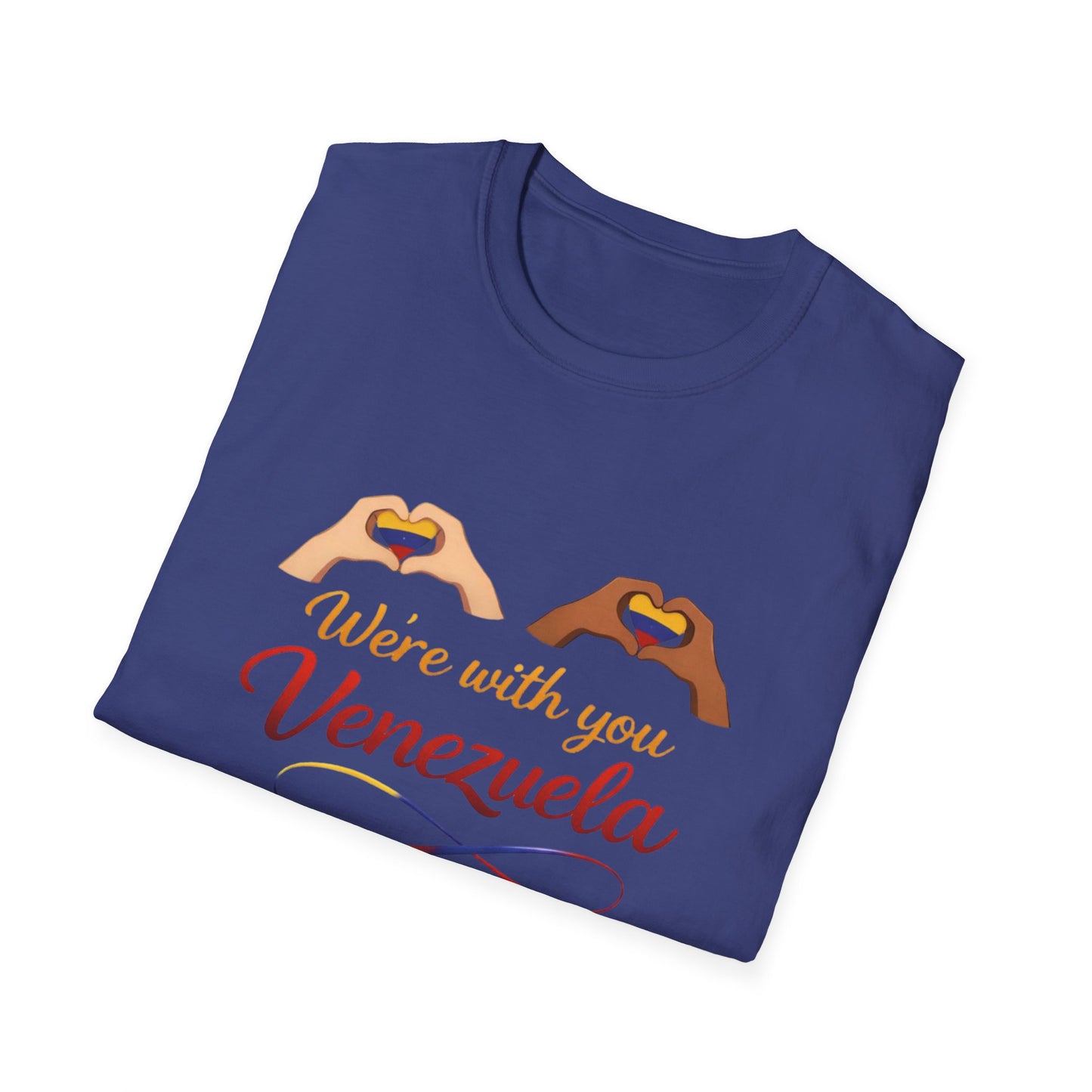 We're with you Venezuela T-Shirt | Heart Hands, Support, Venezuelan Colors