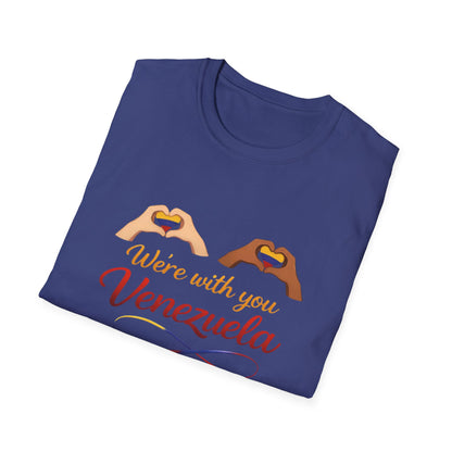 We're with you Venezuela T-Shirt | Heart Hands, Support, Venezuelan Colors