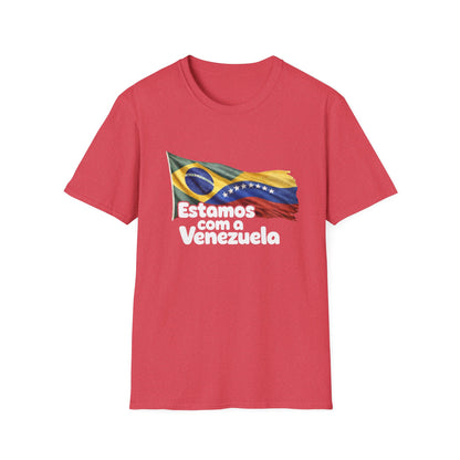 Brazil Estamos com a Venezuela T-Shirt | Waving Venezuela Flag Design