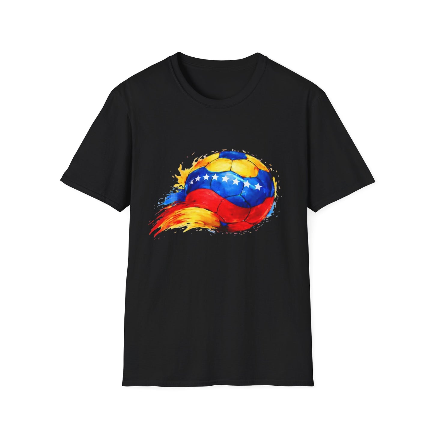Venezuelan Flag Flaming Soccer Ball T-Shirt | Venezuela Football Tee