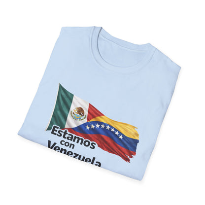Mexico Estamos con Venezuela T-Shirt | Mexico and Venezuela Flags, Solidarity Tee