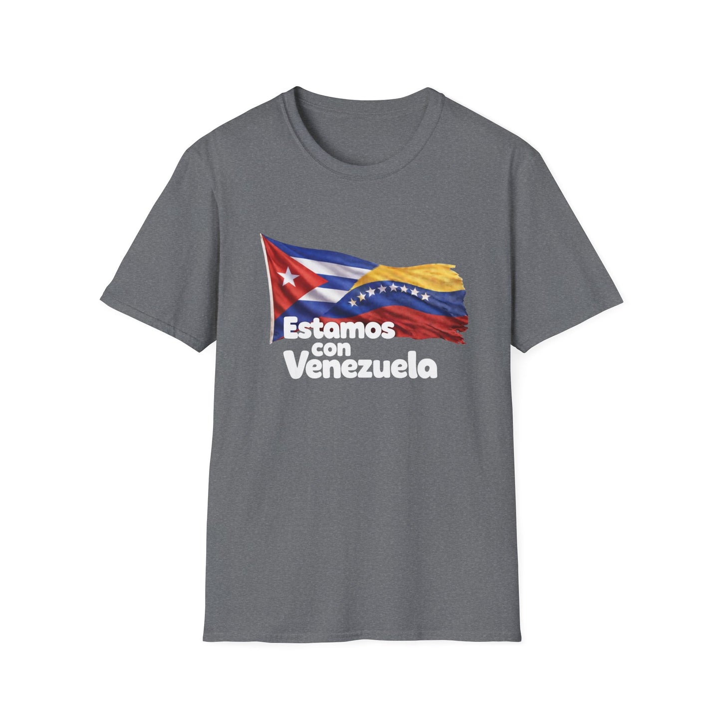 Cuba Estamos con Venezuela T-Shirt | Cuban and Venezuelan Flags, Solidarity Tee