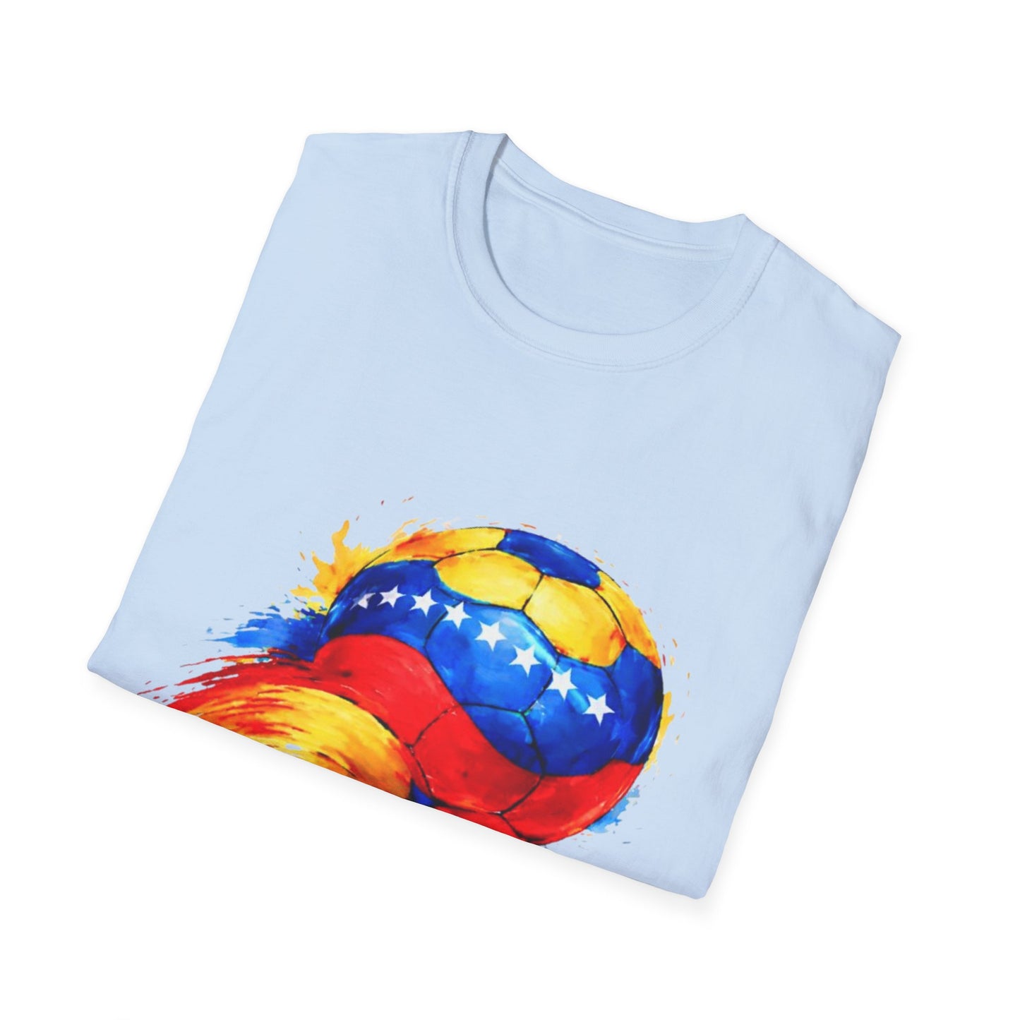 Venezuelan Flag Flaming Soccer Ball T-Shirt | Venezuela Football Tee