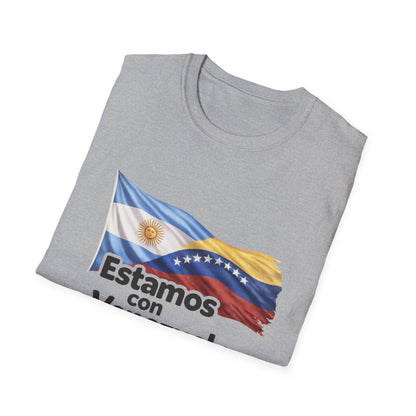 Argentina Estamos con Venezuela T-Shirt | Argentina and Venezuela Flags, Solidarity Design