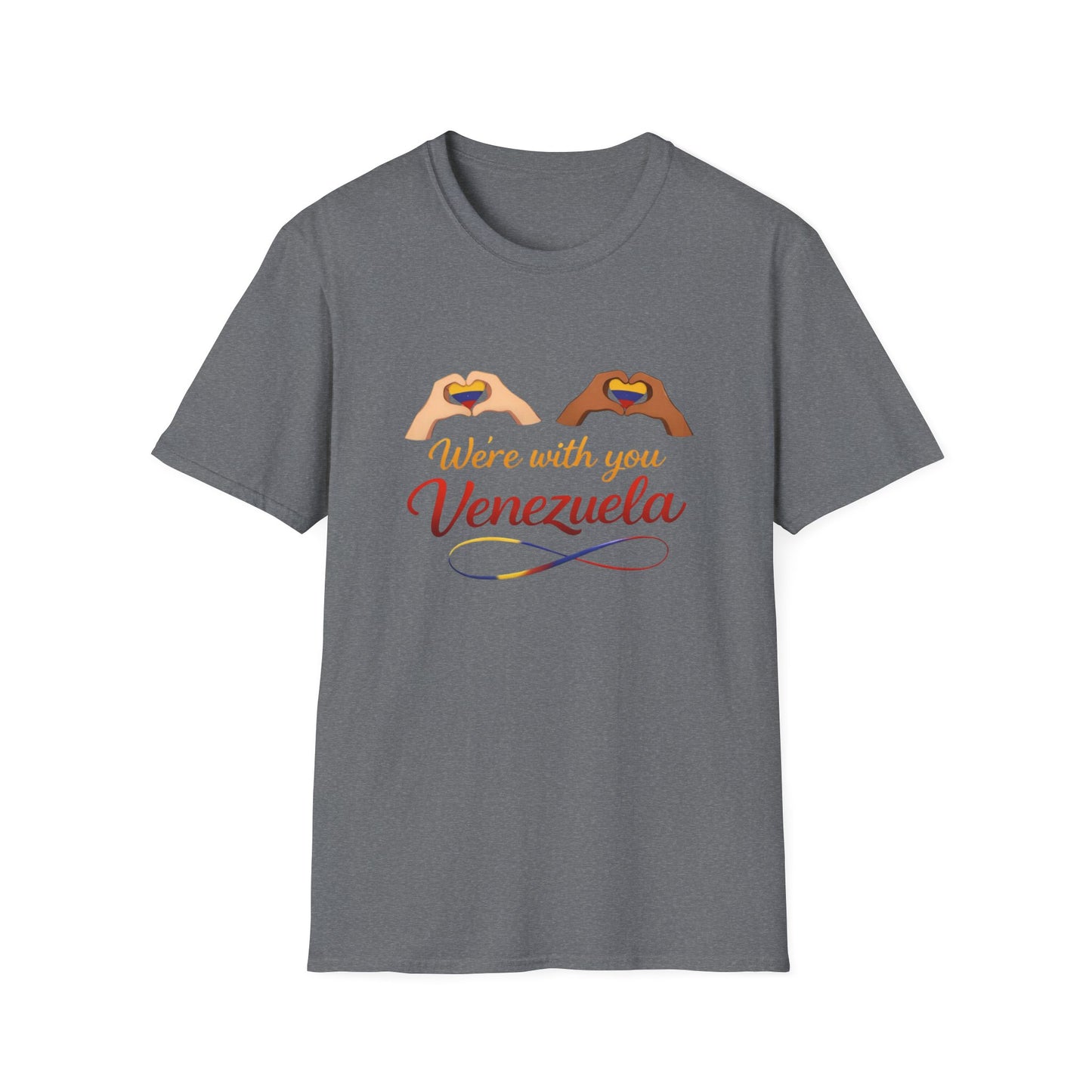 We're with you Venezuela T-Shirt | Heart Hands, Support, Venezuelan Colors
