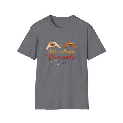 We're with you Venezuela T-Shirt | Heart Hands, Support, Venezuelan Colors