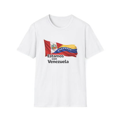 Peru Estamos con Venezuela T-Shirt | Venezuelan Flag Support, Spanish Text