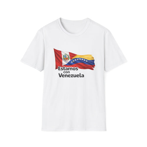 Peru Estamos con Venezuela T-Shirt | Venezuelan Flag Support, Spanish Text