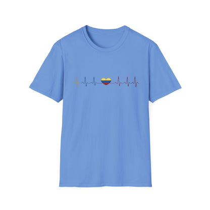 Venezuelan Flag Heartbeat Tee | Heart ECG Line with Venezuelan Flag Colors