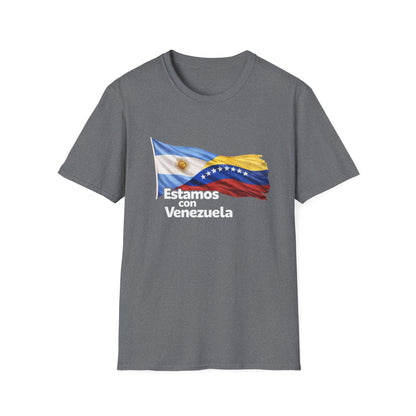Argentina Estamos con Venezuela T-Shirt | Argentina and Venezuela Flags, Solidarity Design