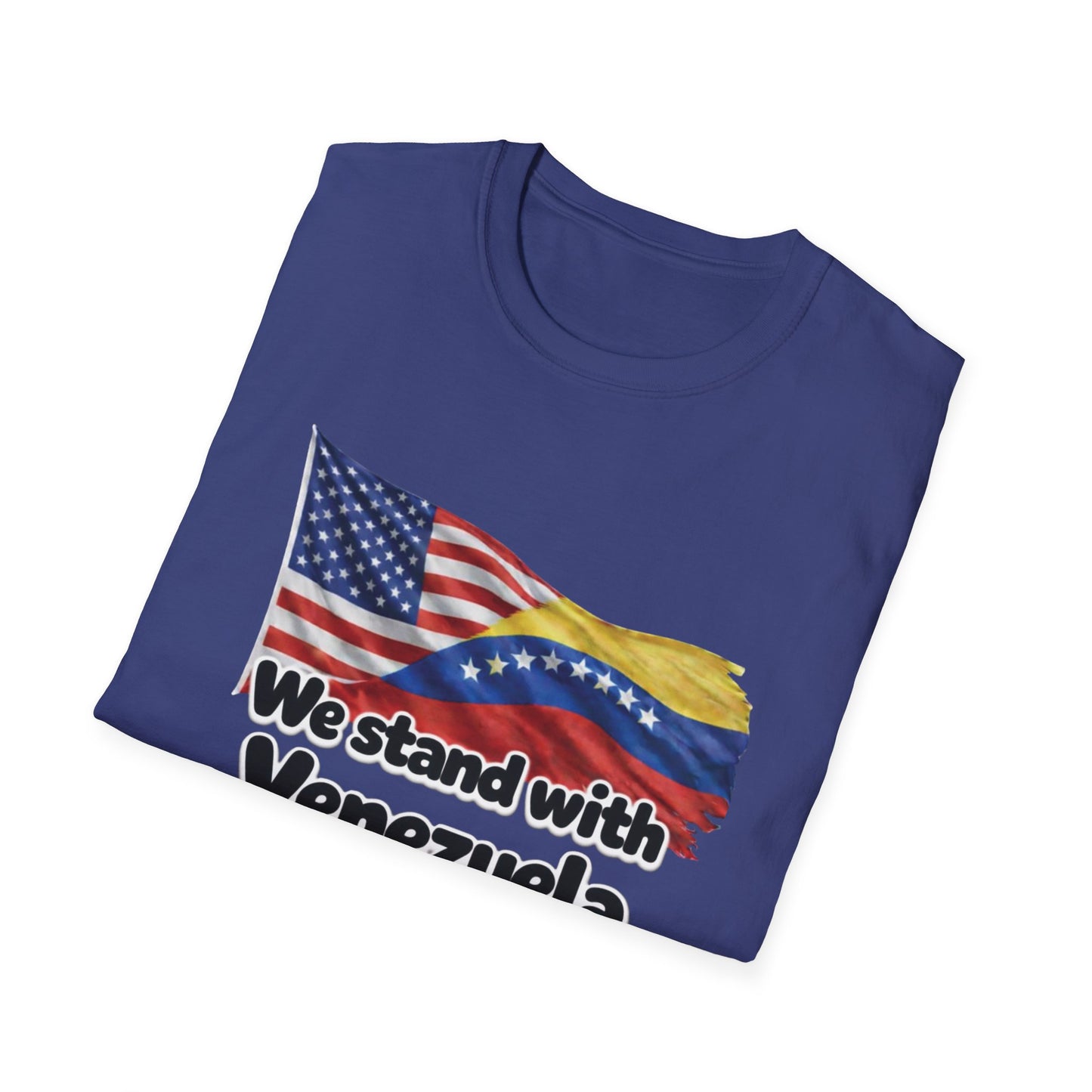 USA We Stand With Venezuela T-Shirt | US and Venezuela Flag Solidarity