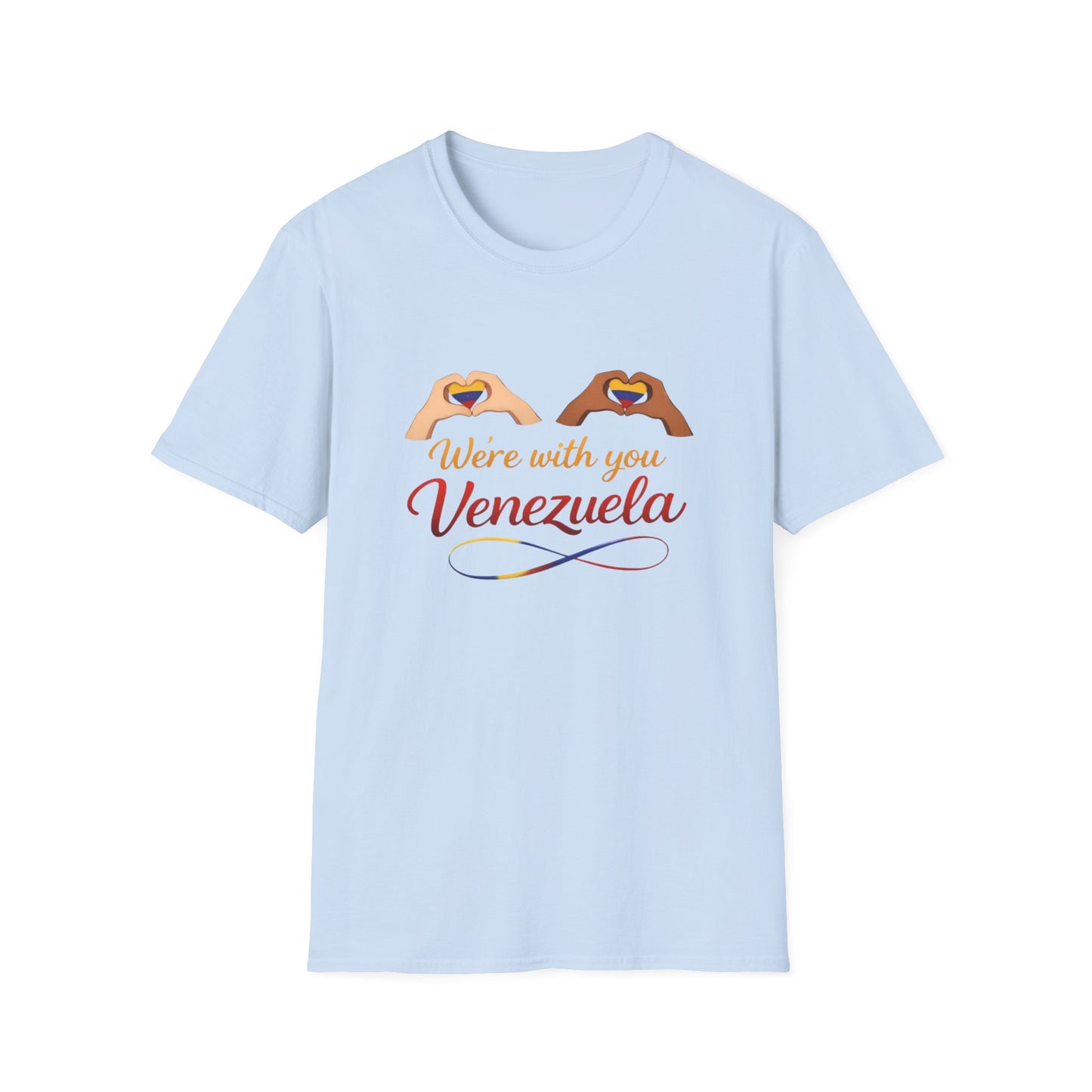 We're with you Venezuela T-Shirt | Heart Hands, Support, Venezuelan Colors
