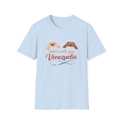We're with you Venezuela T-Shirt | Heart Hands, Support, Venezuelan Colors