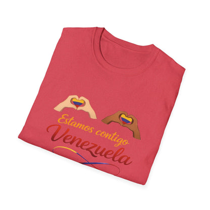 Estamos Contigo Venezuela T-Shirt | Heart Hands, Spanish Support Tee