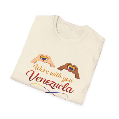 We're with you Venezuela T-Shirt | Heart Hands, Support, Venezuelan Colors