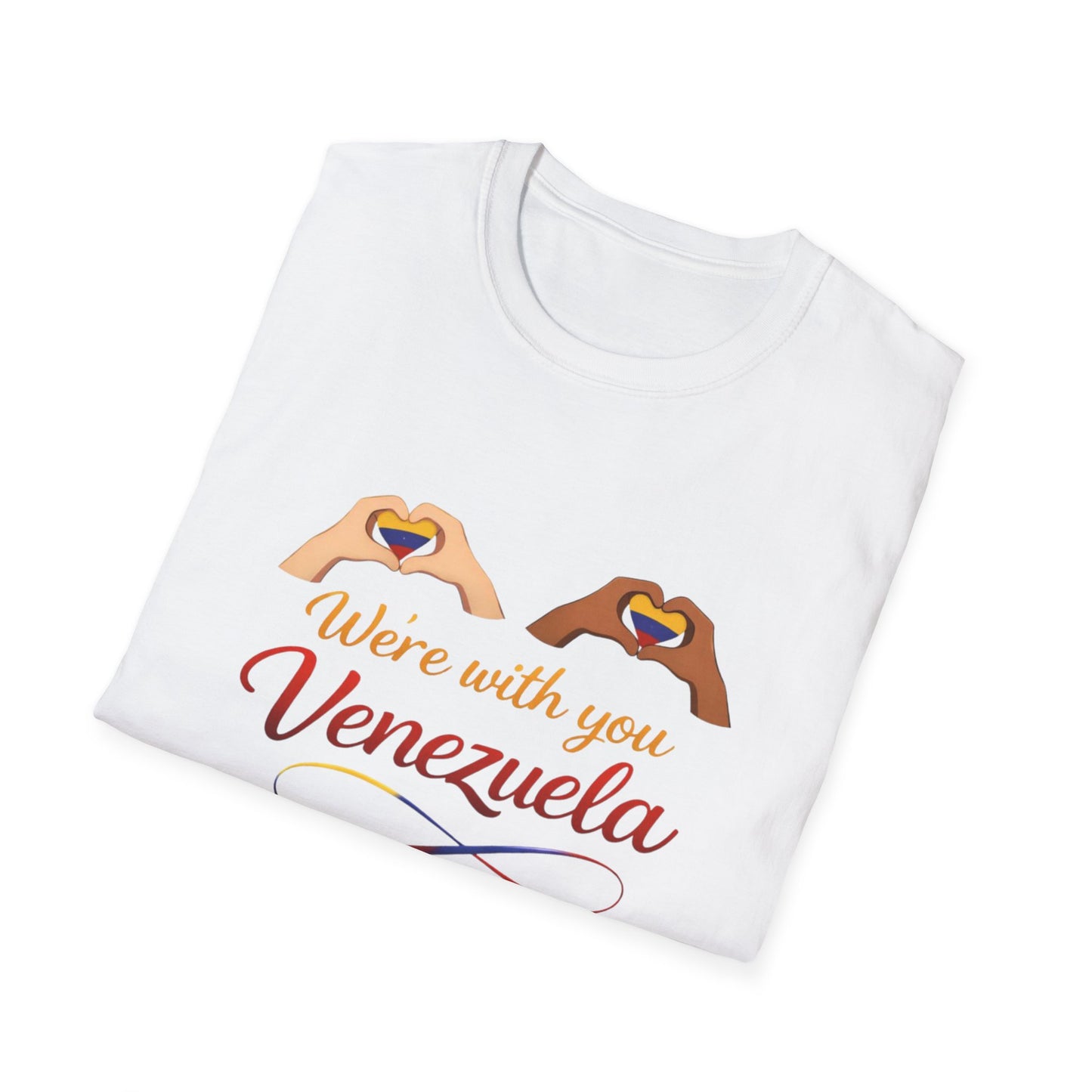 We're with you Venezuela T-Shirt | Heart Hands, Support, Venezuelan Colors