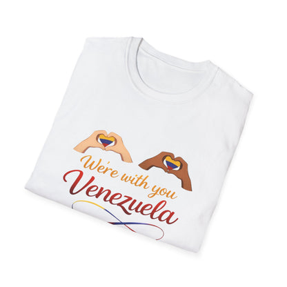 We're with you Venezuela T-Shirt | Heart Hands, Support, Venezuelan Colors