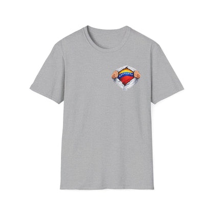 Venezuelan Flag Heart Rip-Tear T-Shirt | Venezuela Chest Reveal