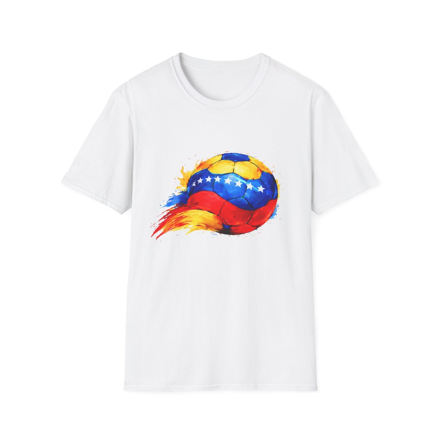 Venezuelan Flag Flaming Soccer Ball T-Shirt | Venezuela Football Tee