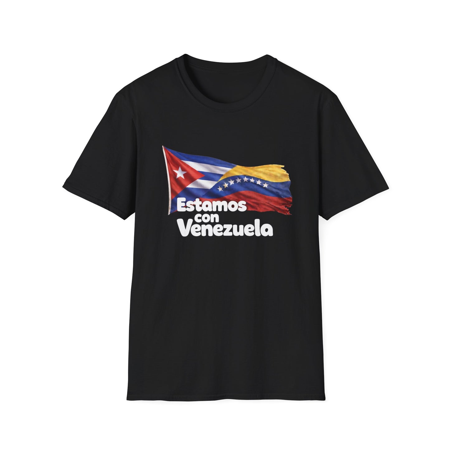 Cuba Estamos con Venezuela T-Shirt | Cuban and Venezuelan Flags, Solidarity Tee