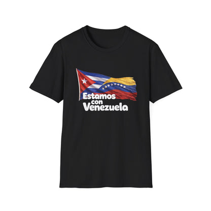 Cuba Estamos con Venezuela T-Shirt | Cuban and Venezuelan Flags, Solidarity Tee